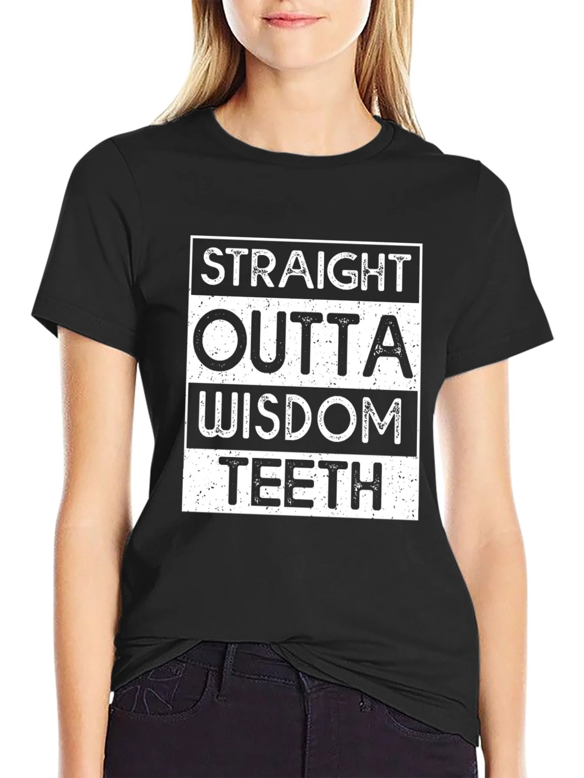 Straight Outta Wisdom Teeth Black T-Shirt product image 2