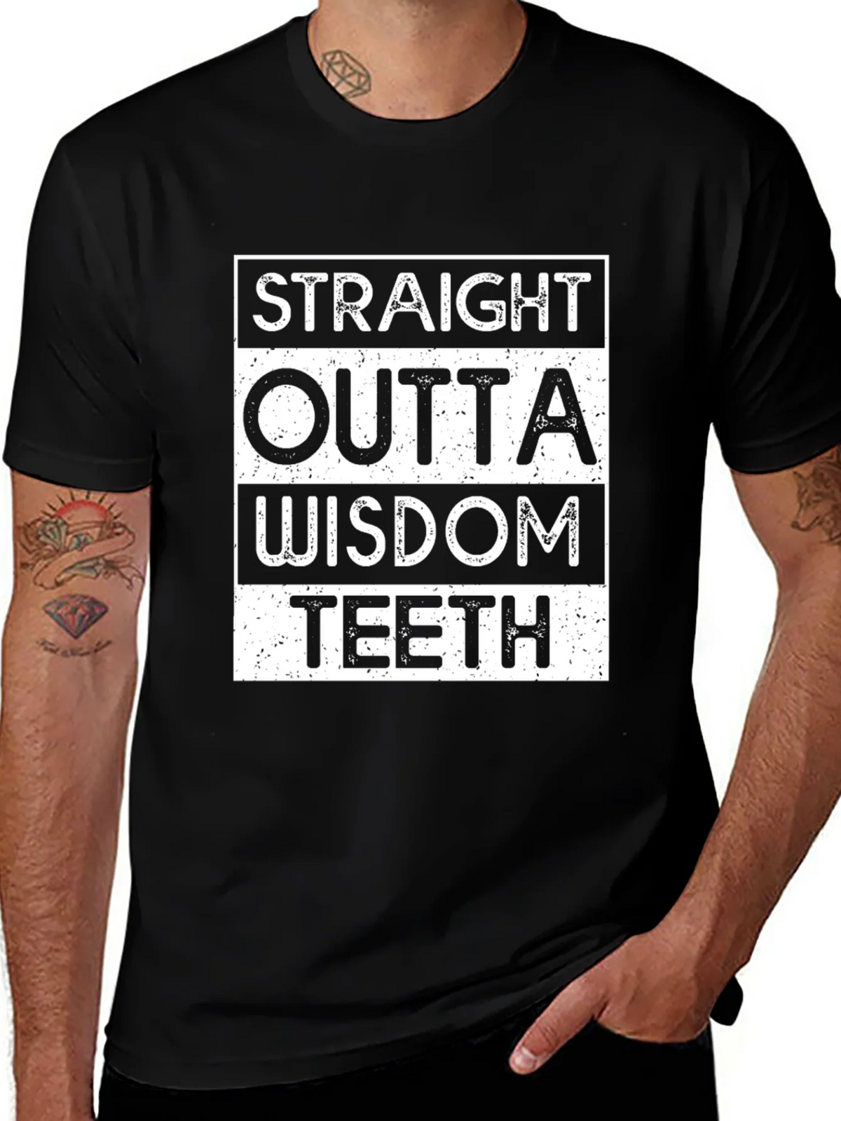 Straight Outta Wisdom Teeth Black T-Shirt product image 1
