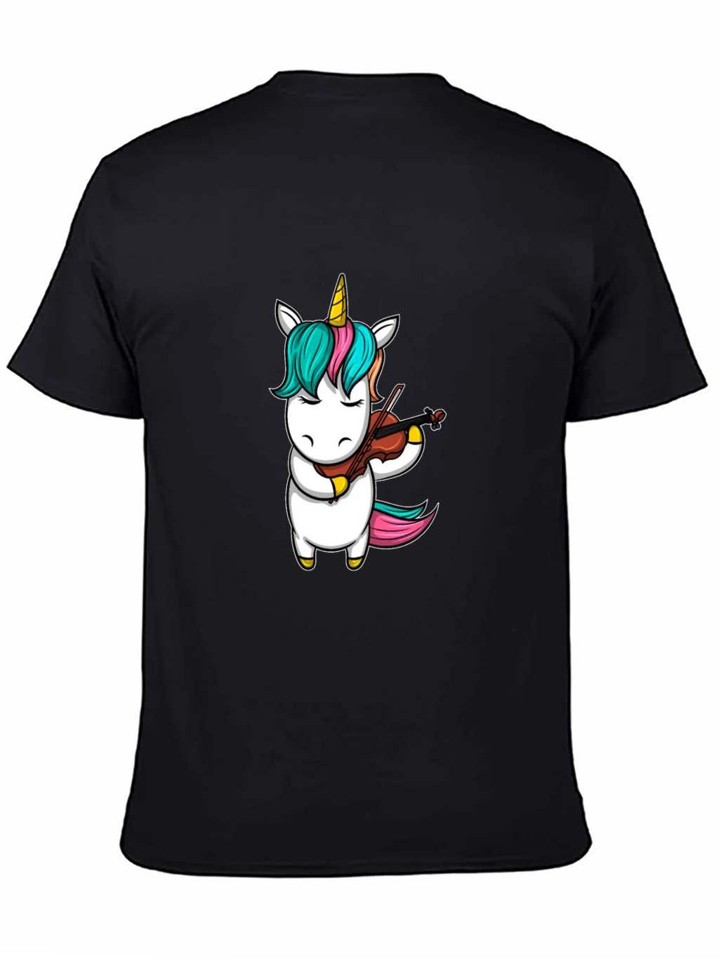 Unicorn Violinist Graphic Tee - Black Casual Shirt product image 4