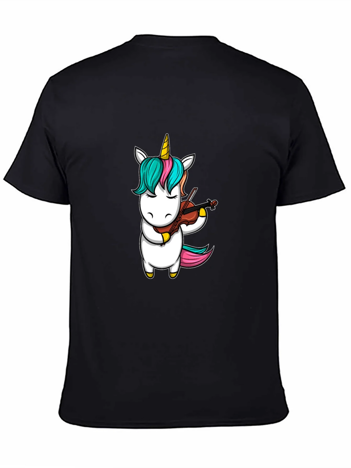 Unicorn Violinist Graphic Tee - Black Casual Shirt product image 4