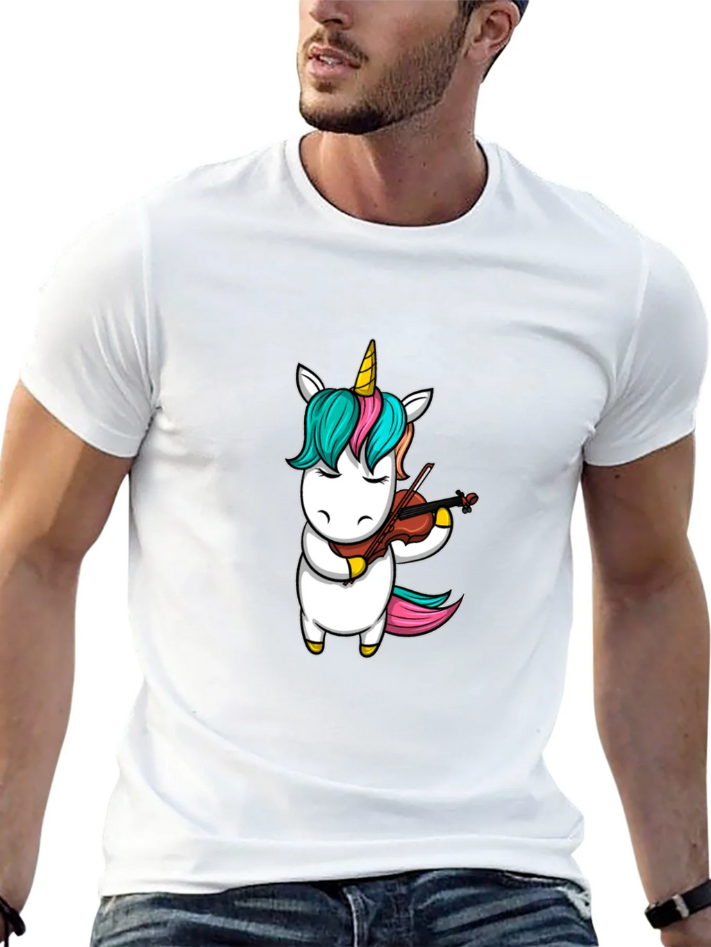 Unicorn Violinist Graphic Tee - Black Casual Shirt product image 12