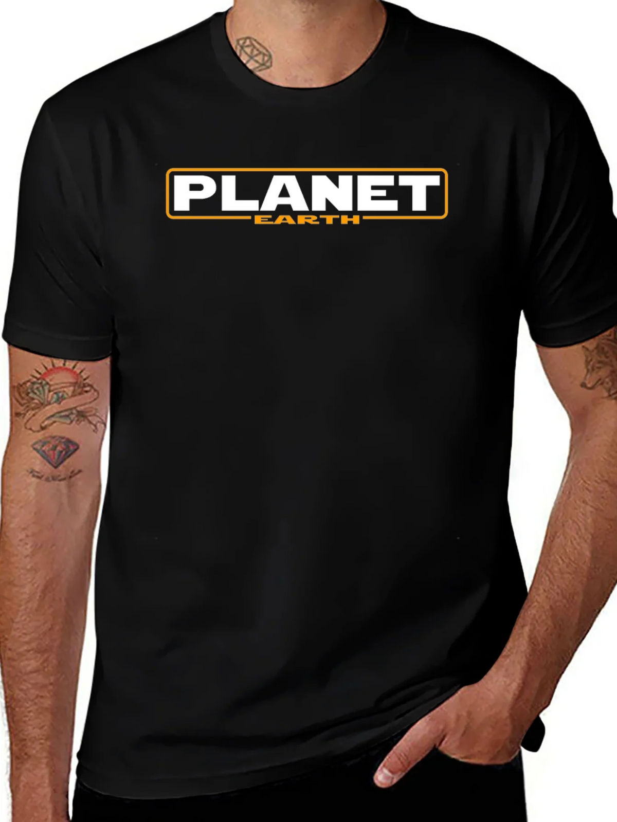 Planet Earth Graphic Tee - Bold Black T-Shirt product image 1