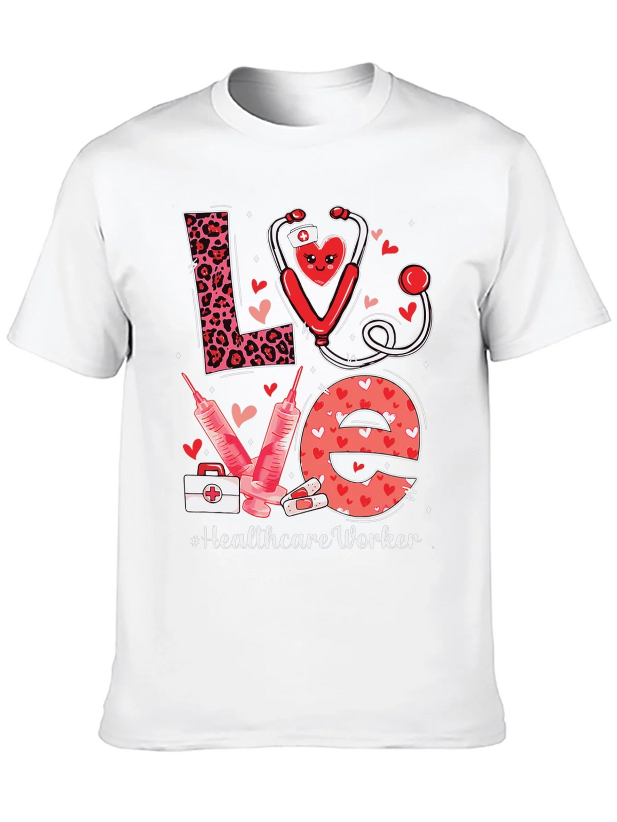 Healthcare Worker LOVE T-Shirt - Nurse/Doctor Valentine Gift product image 9