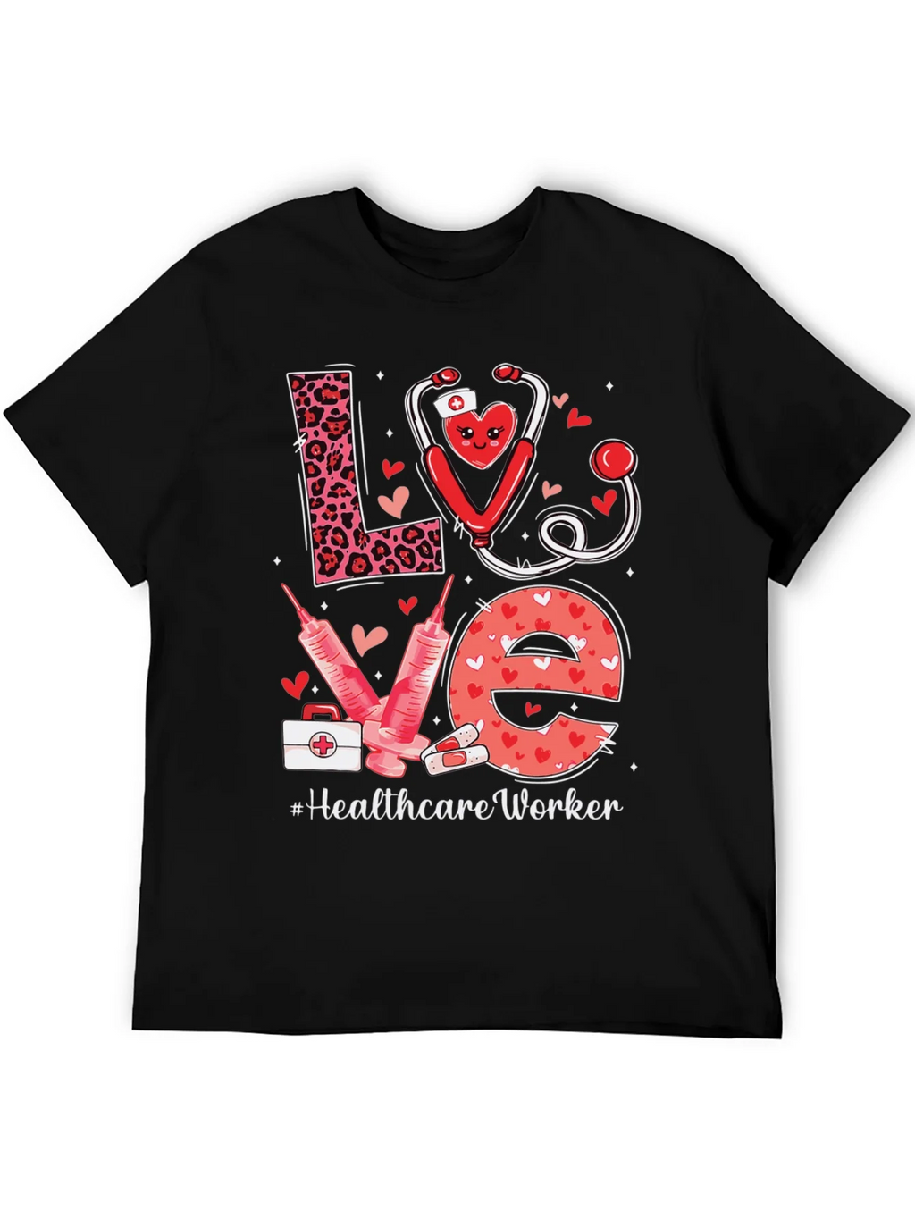 Healthcare Worker LOVE T-Shirt - Nurse/Doctor Valentine Gift product image 5