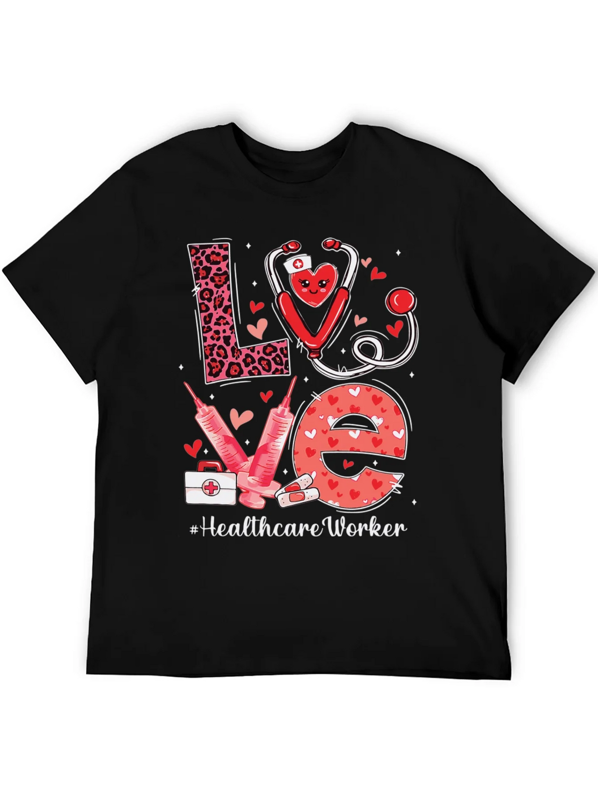 Healthcare Worker LOVE T-Shirt - Nurse/Doctor Valentine Gift product image 5