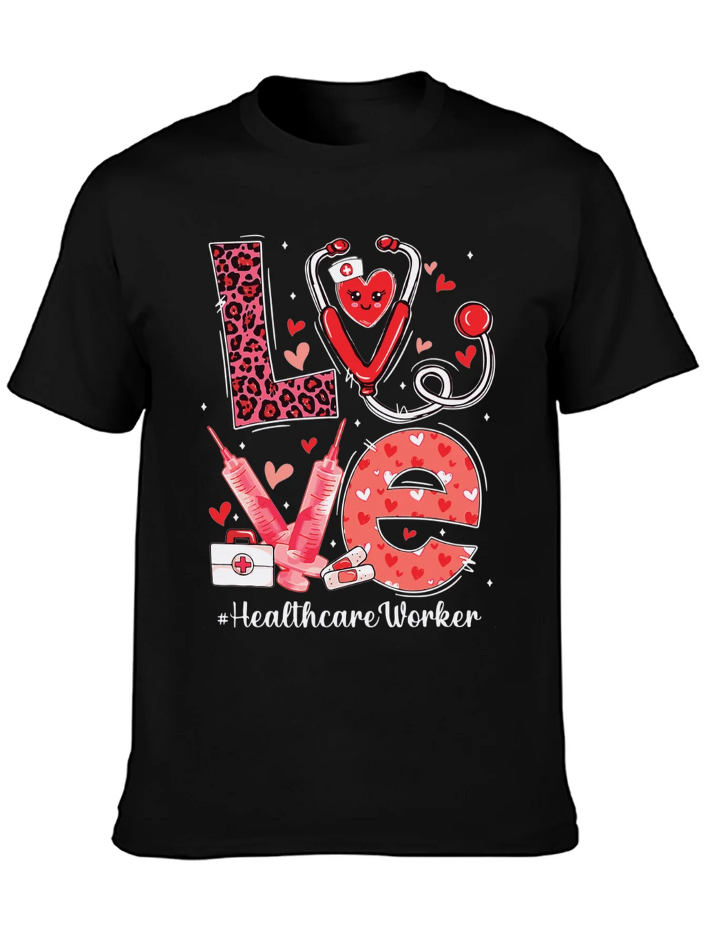 Healthcare Worker LOVE T-Shirt - Nurse/Doctor Valentine Gift product image 3