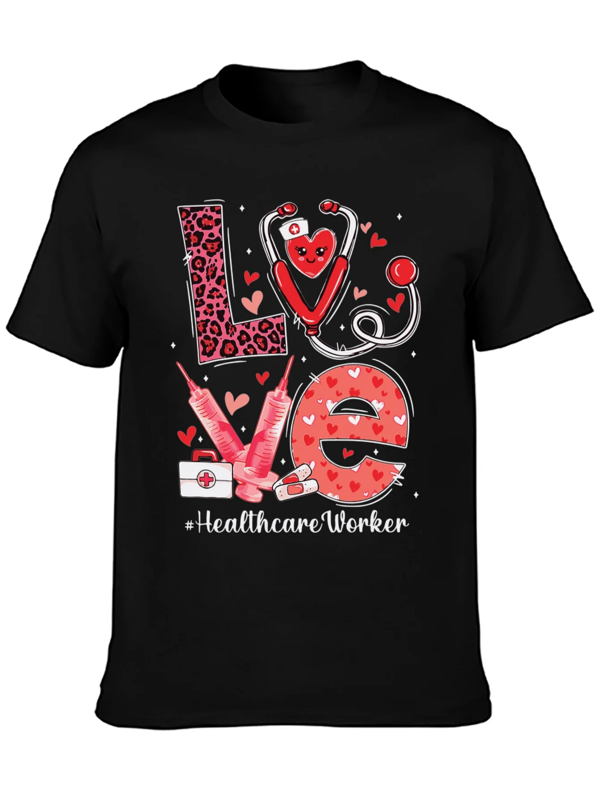 Healthcare Worker LOVE T-Shirt - Nurse/Doctor Valentine Gift product image 3