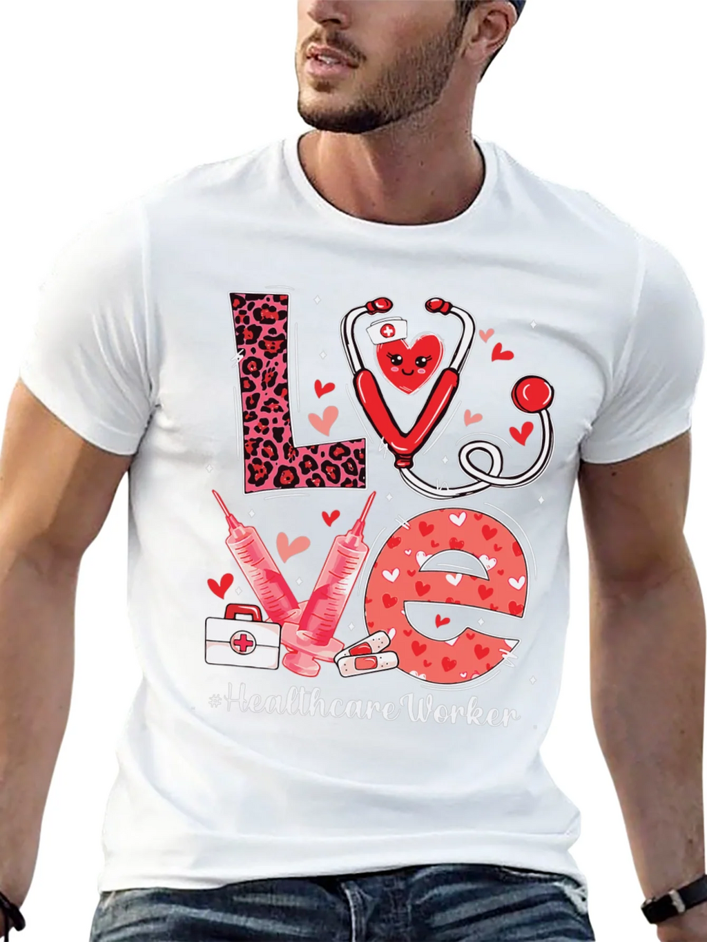 Healthcare Worker LOVE T-Shirt - Nurse/Doctor Valentine Gift product image 12