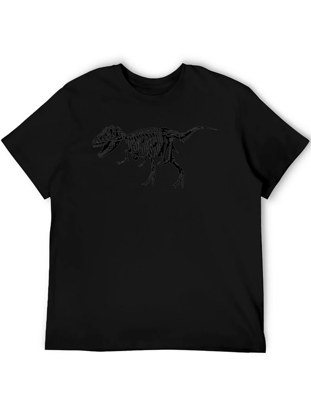 Dino Skeleton Graphic Tee - Black Cotton T-Shirt product image 5