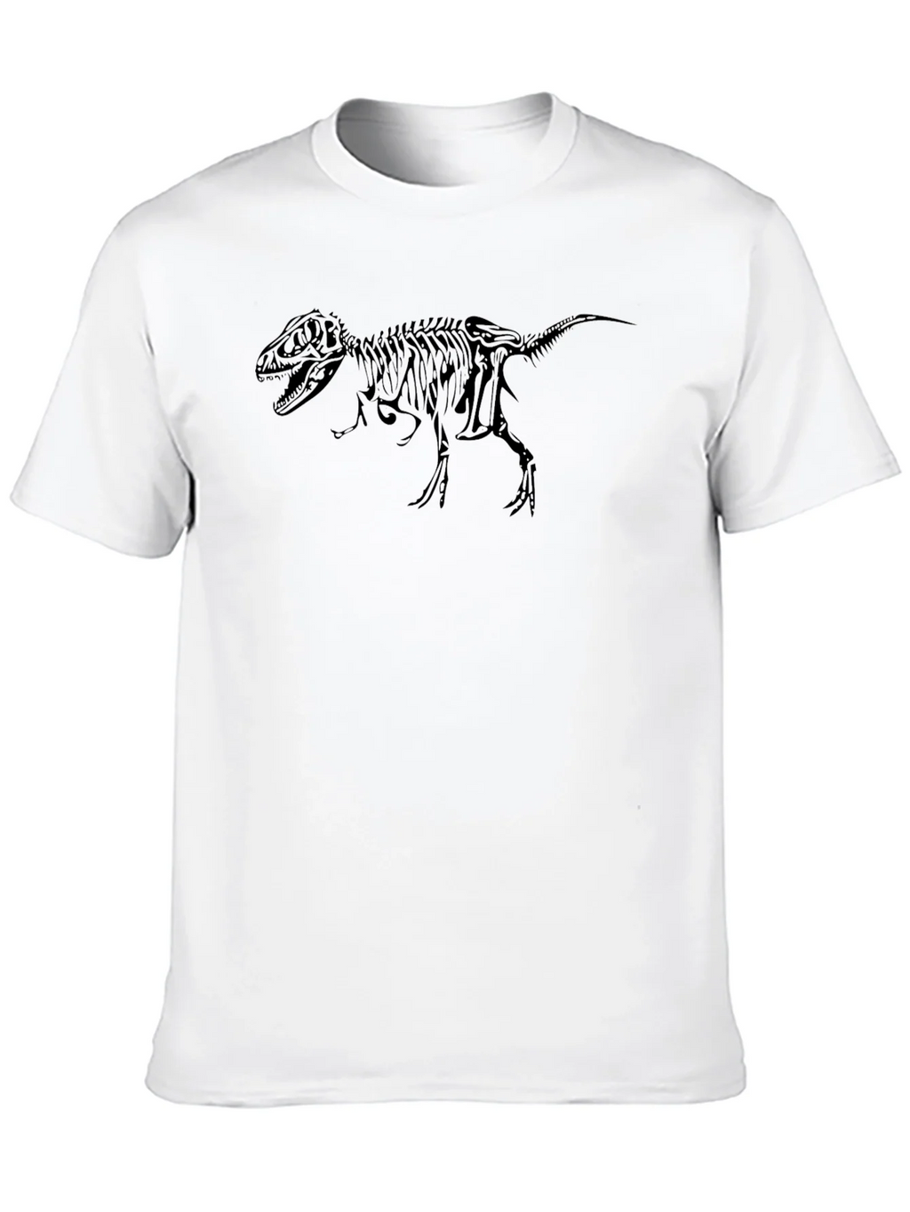 Dino Skeleton Graphic Tee - Black Cotton T-Shirt product image 9