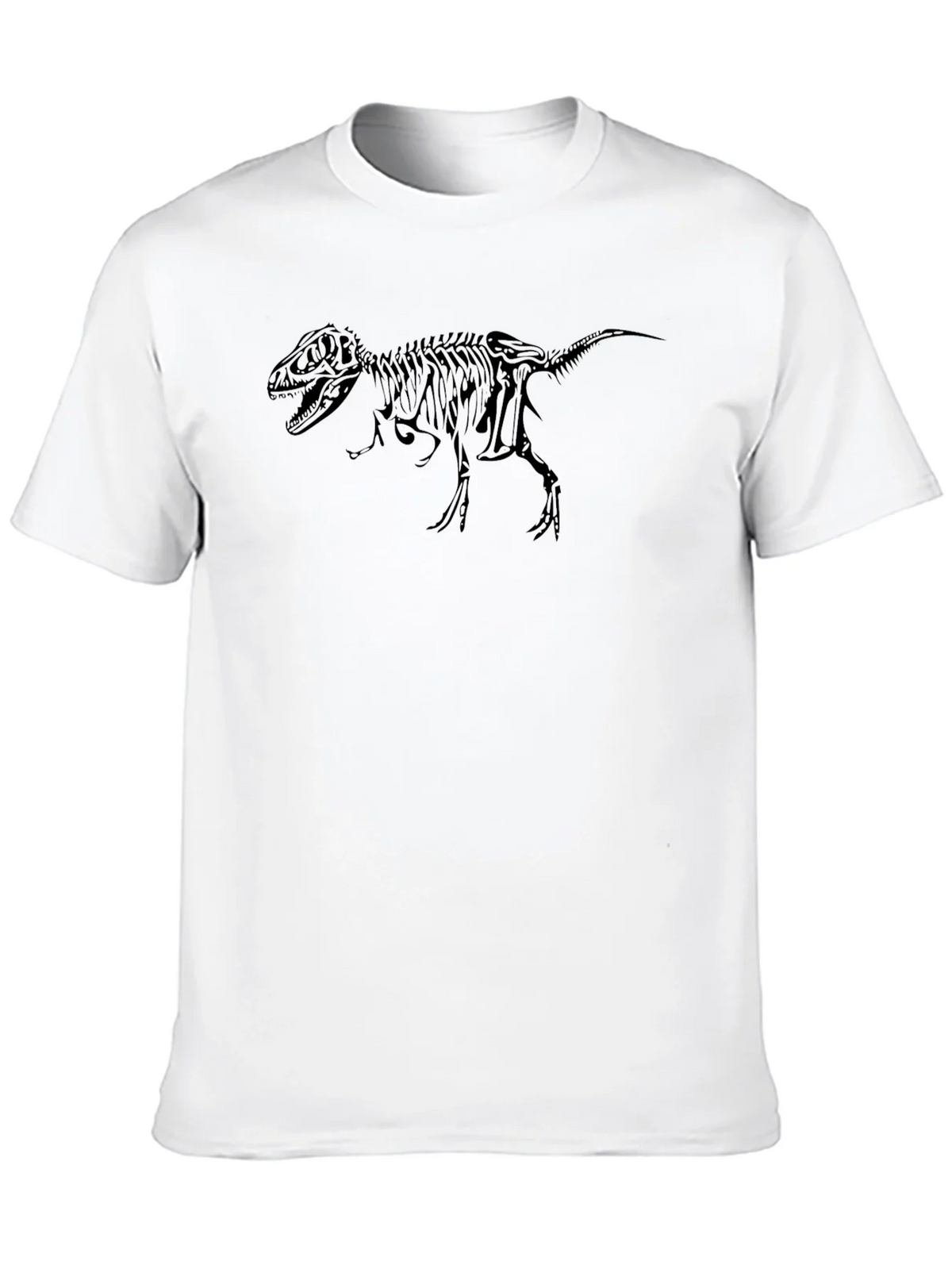 Dino Skeleton Graphic Tee - Black Cotton T-Shirt product image 9
