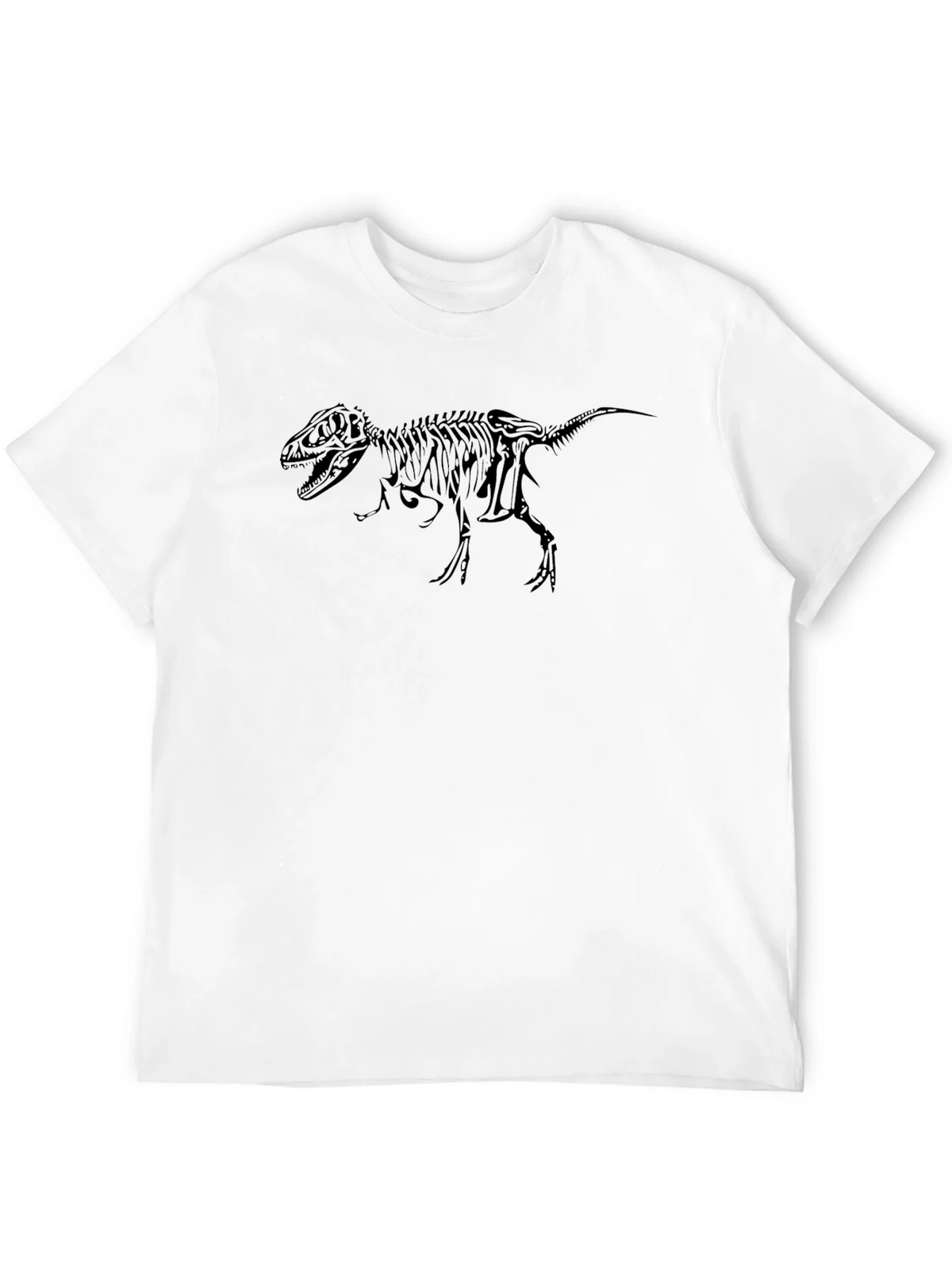 Dino Skeleton Graphic Tee - Black Cotton T-Shirt product image 11