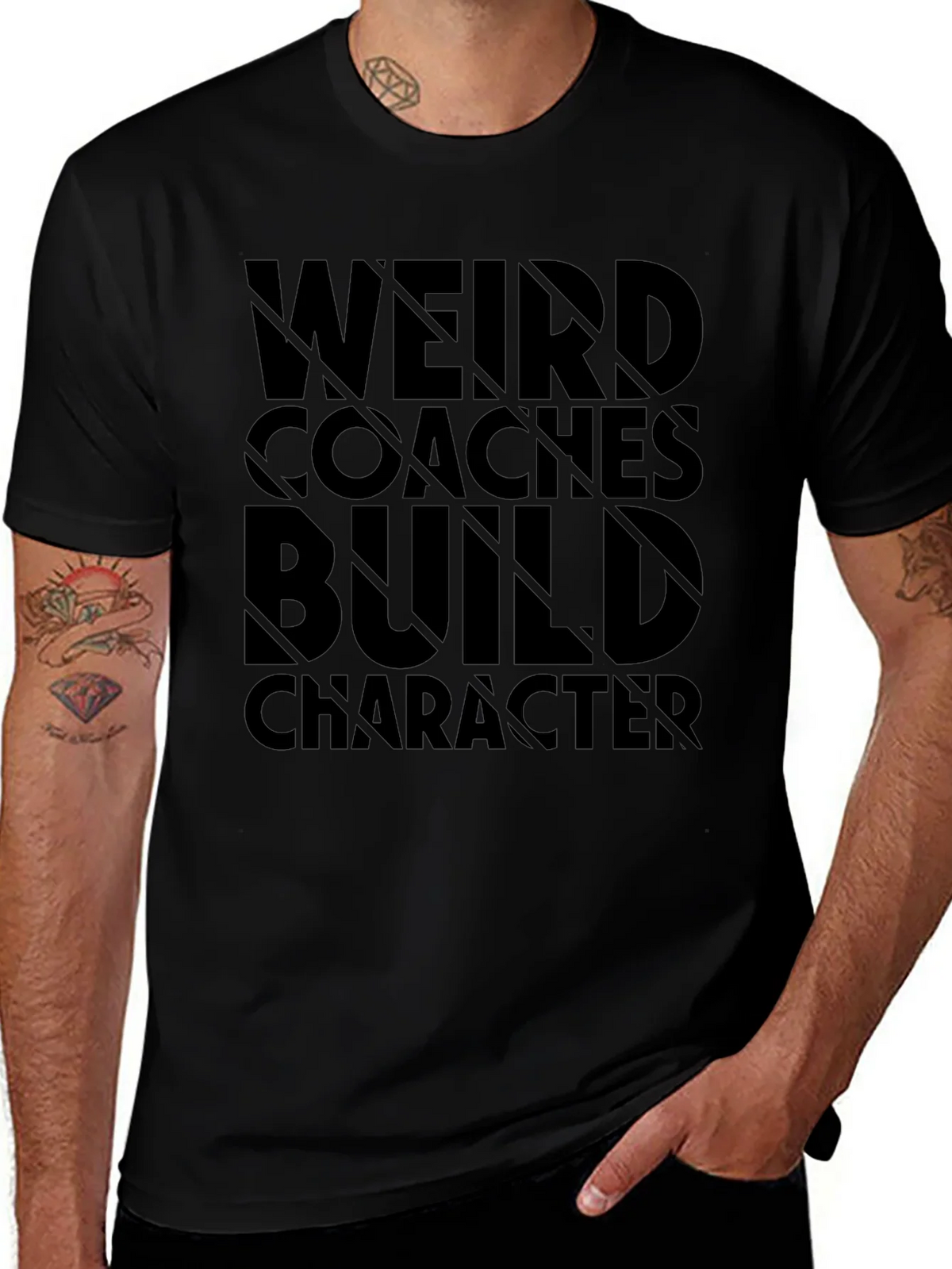 Weird Coaches Build Character Black T-Shirt product image 1