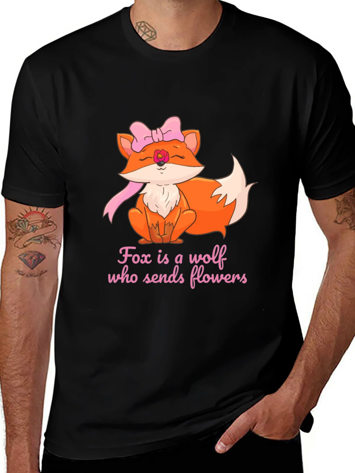 Fox Sends Flowers T-Shirt - Unique Graphic Tee product image 1