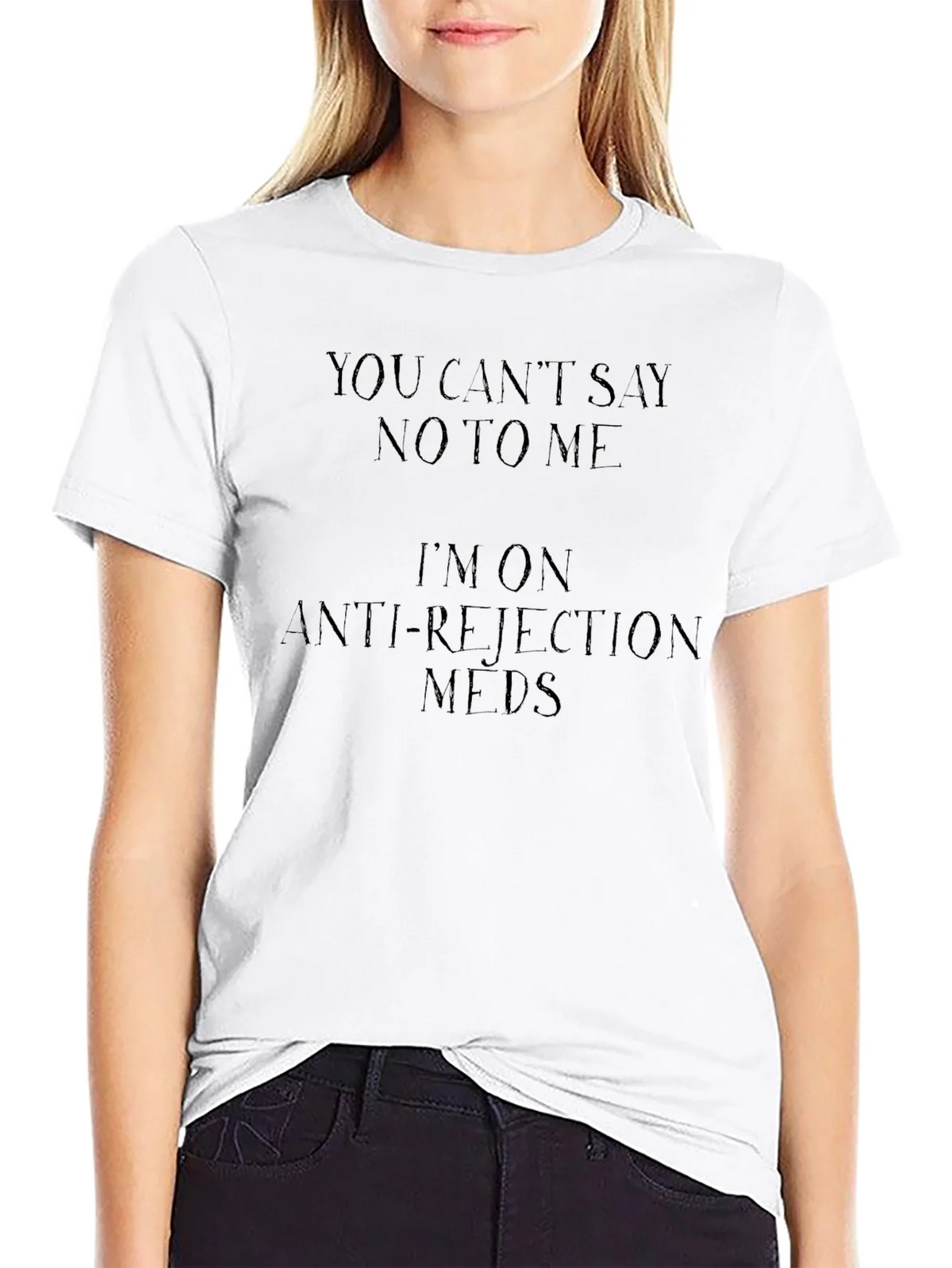 Funny Anti-Rejection Meds Black T-Shirt product image 8