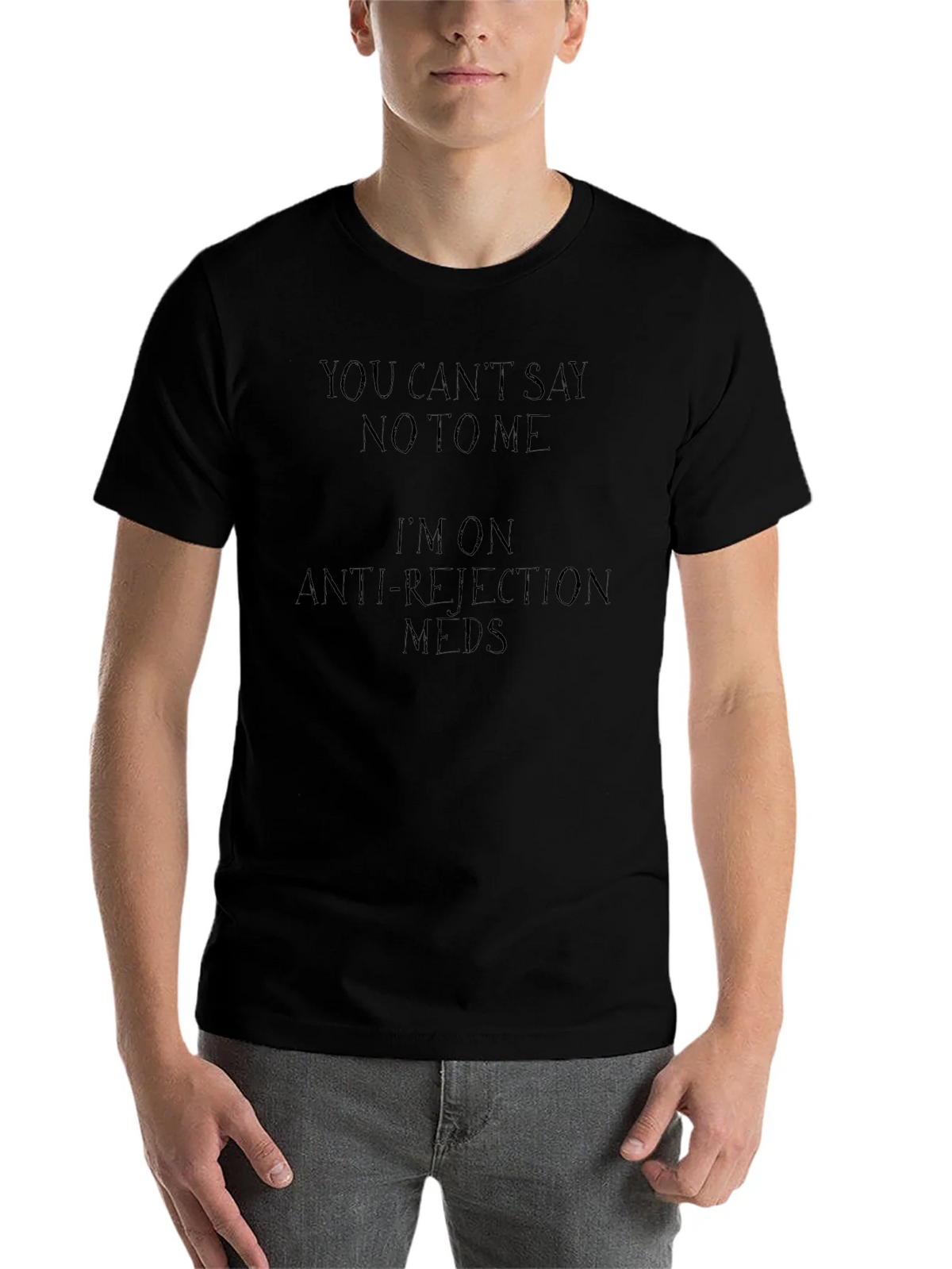 Funny Anti-Rejection Meds Black T-Shirt product image 4