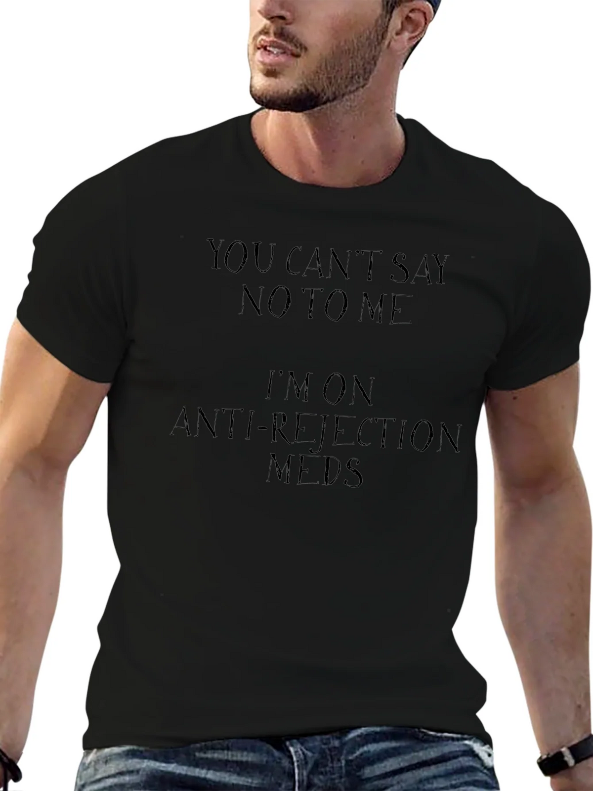 Funny Anti-Rejection Meds Black T-Shirt product image 6