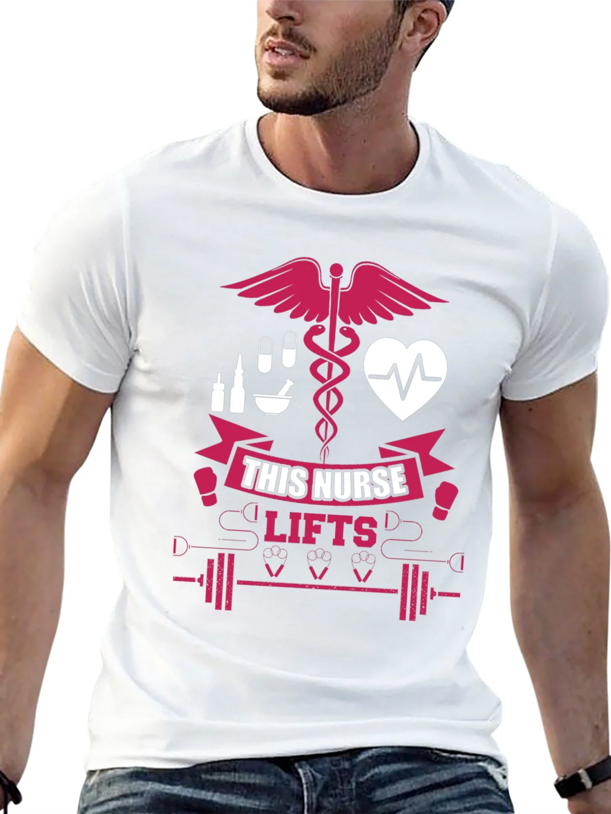 Nurse Lifts T-Shirt - Black Gym Tee for Healthcare Heroes product image 12