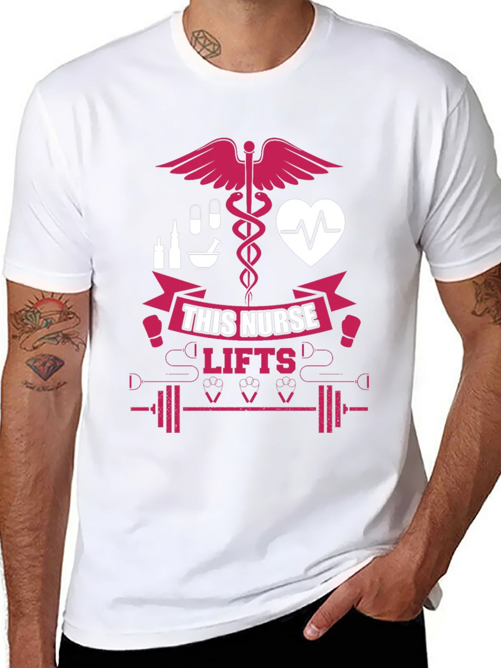 Nurse Lifts T-Shirt - Black Gym Tee for Healthcare Heroes product image 7