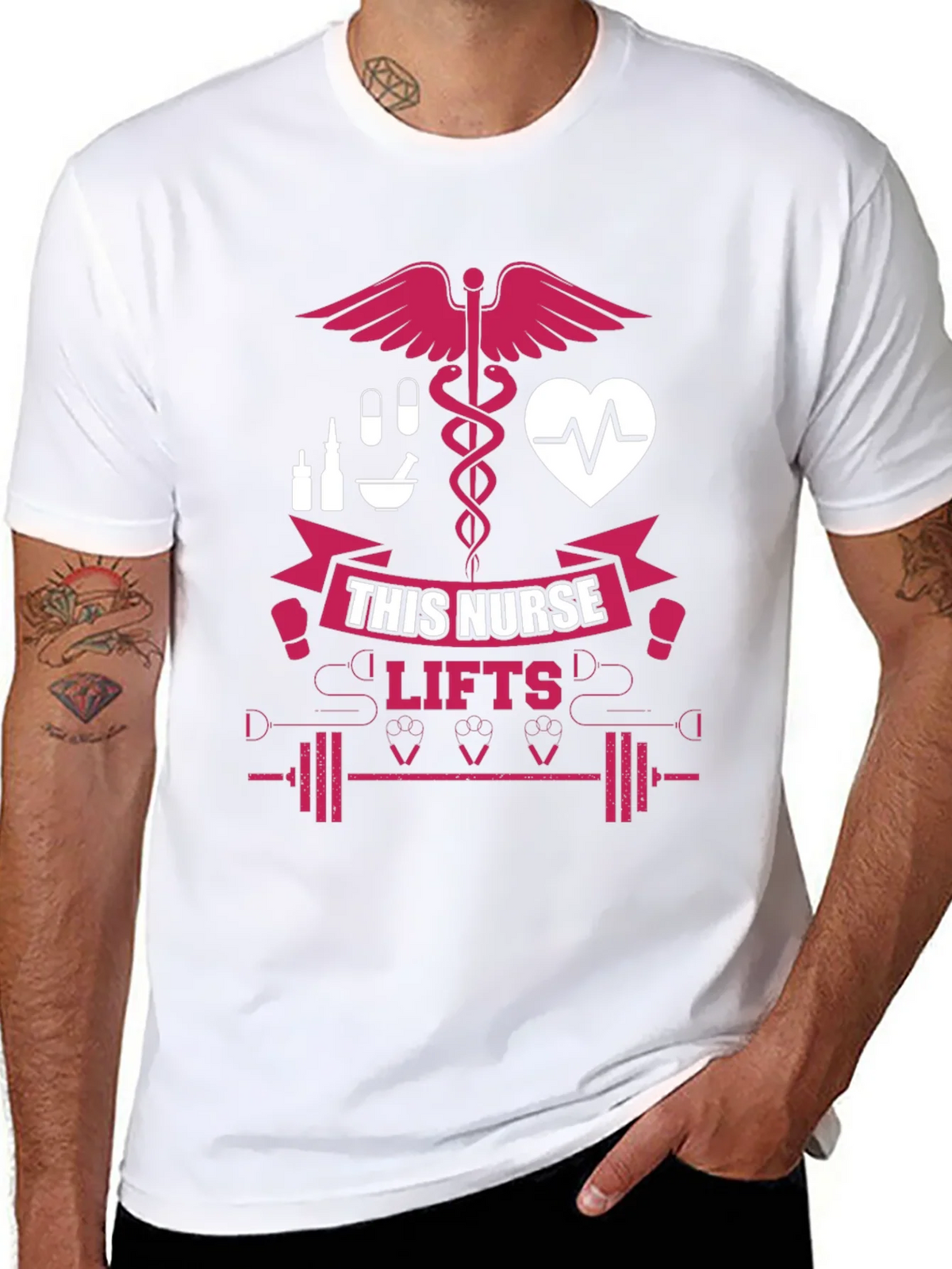 Nurse Lifts T-Shirt - Black Gym Tee for Healthcare Heroes product image 7