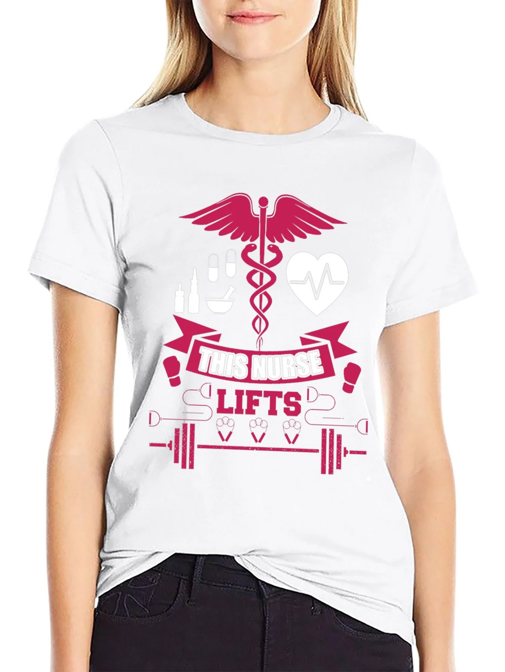 Nurse Lifts T-Shirt - Black Gym Tee for Healthcare Heroes product image 8