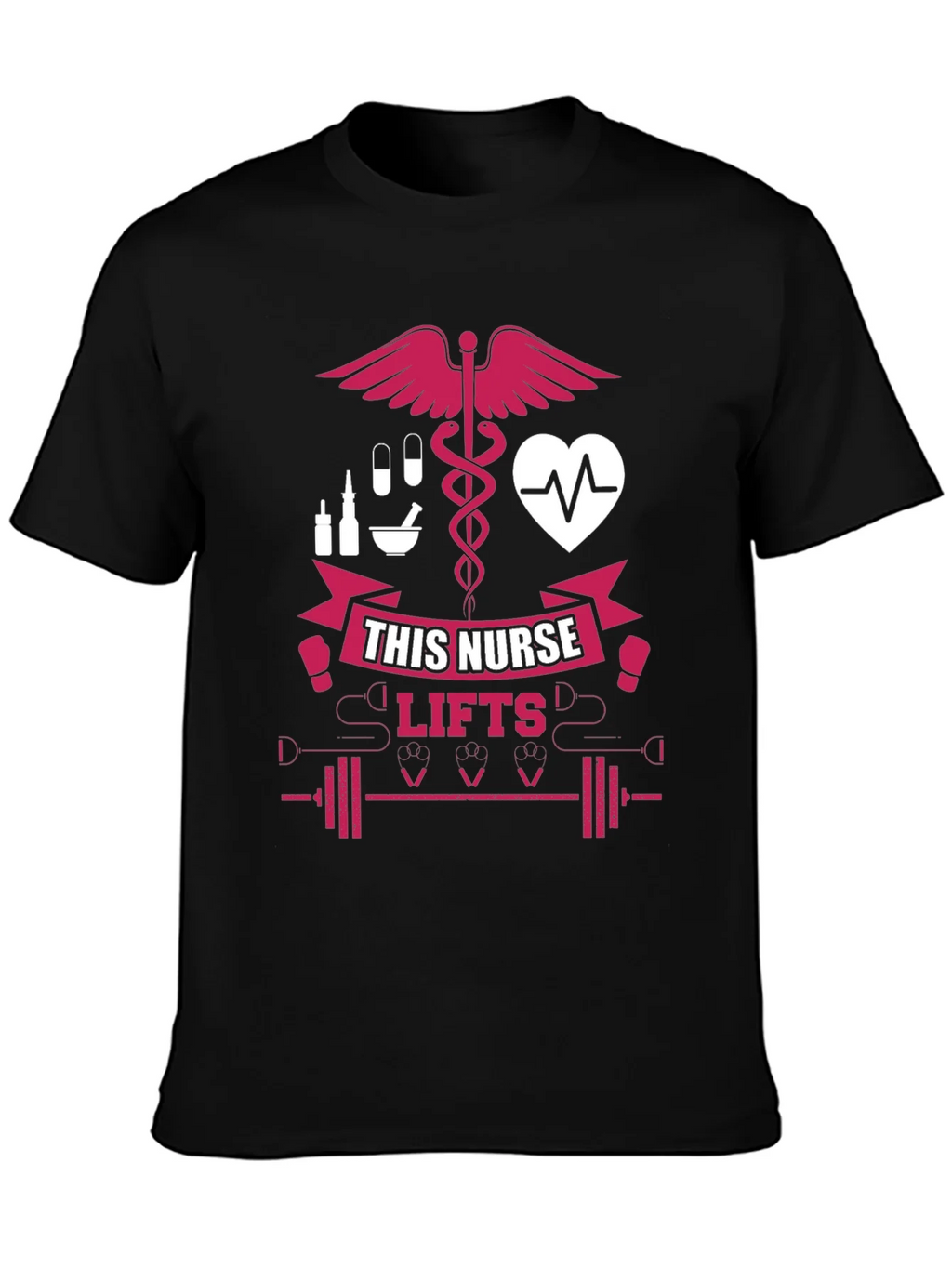 Nurse Lifts T-Shirt - Black Gym Tee for Healthcare Heroes product image 3