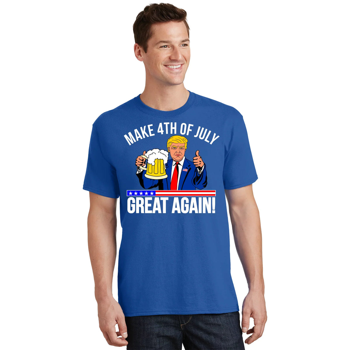 Make 4th of July Great Again! Donald Trump Beer USA T-Shirt product image 1