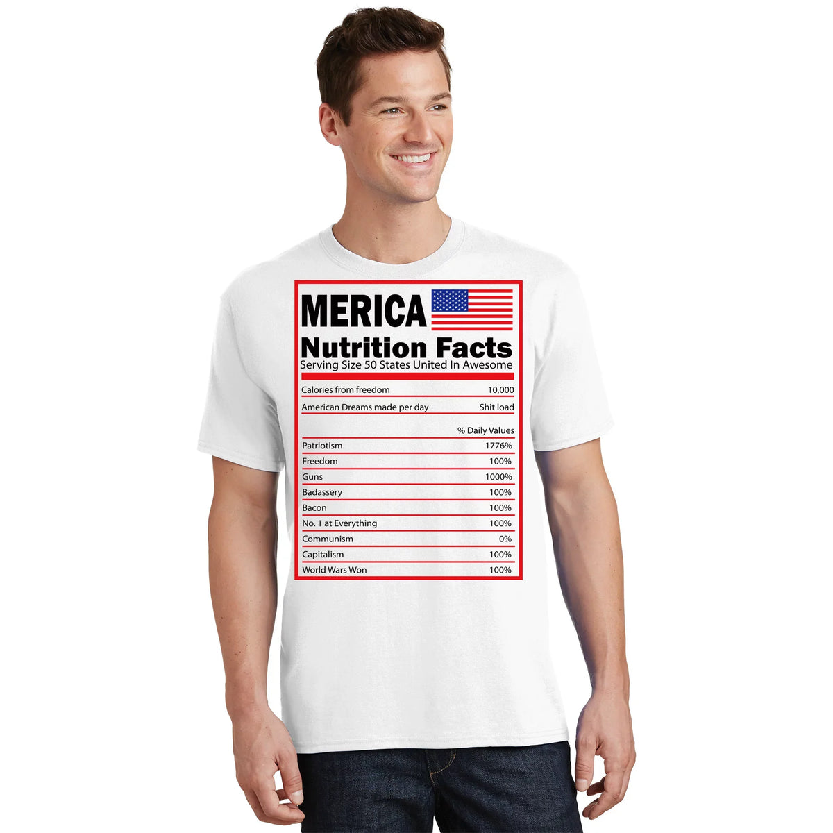 Merica Nutrition Facts T-Shirt product image 1