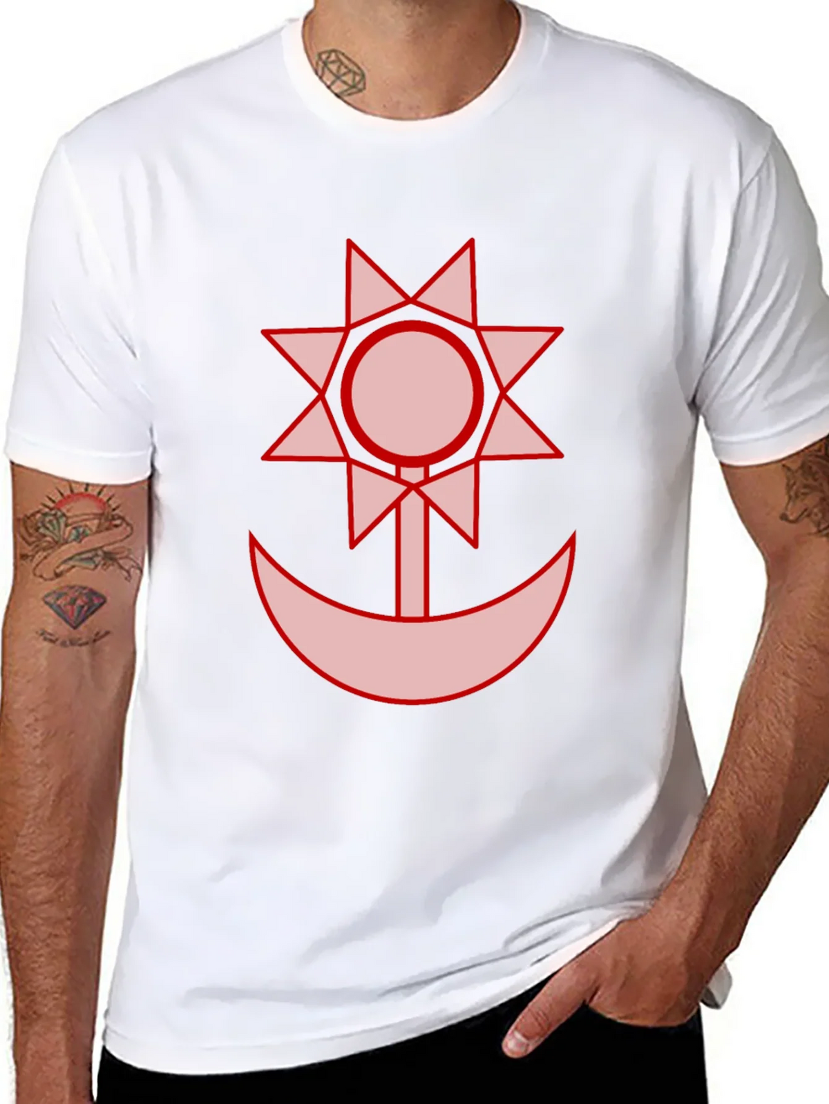 Graphic Black T-Shirt - Sun and Moon Design product image 7