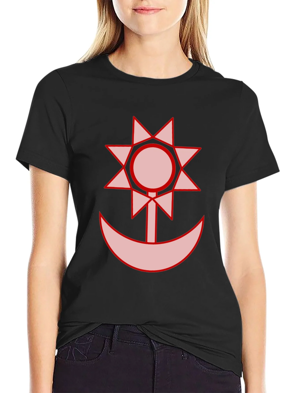 Graphic Black T-Shirt - Sun and Moon Design product image 2