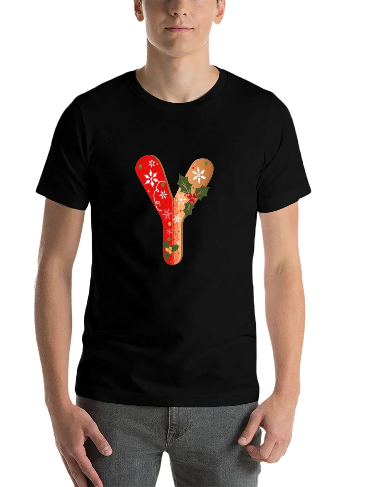 Festive Letter Y Christmas T-Shirt product image 4