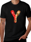 Festive Letter Y Christmas T-Shirt product image 1