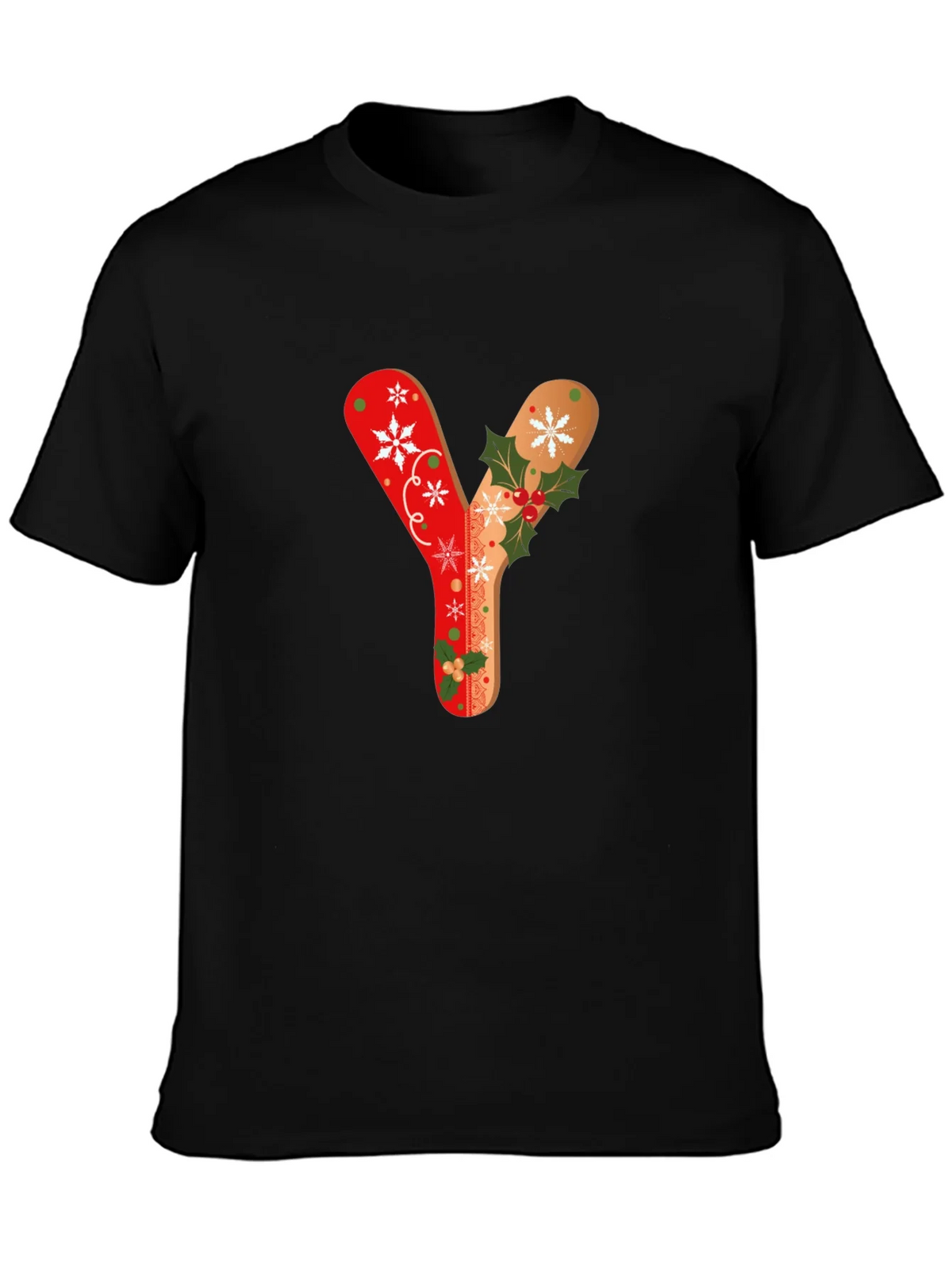 Festive Letter Y Christmas T-Shirt product image 3