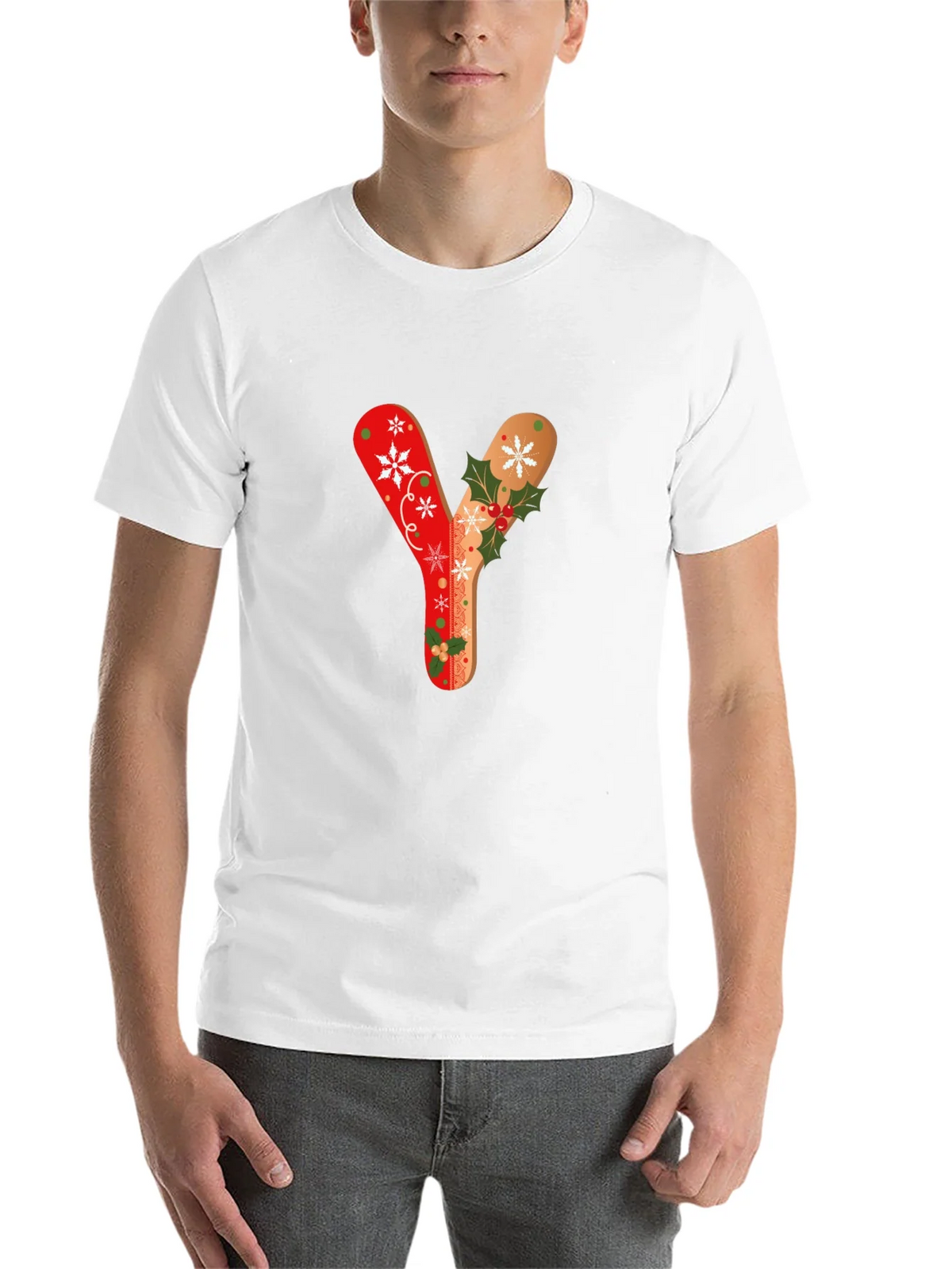 Festive Letter Y Christmas T-Shirt product image 10