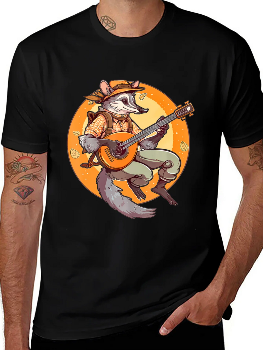 Raccoon Musician T-Shirt - Whimsical Animal Tee product image 1
