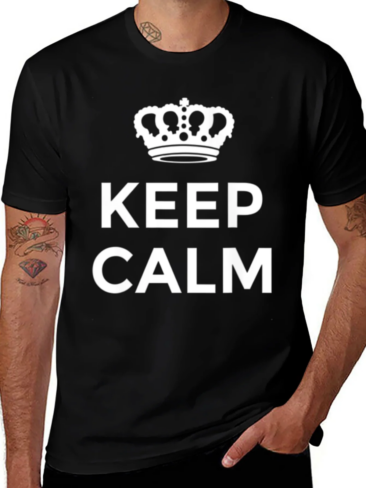 Keep Calm Crown Black Graphic Tee product image 1