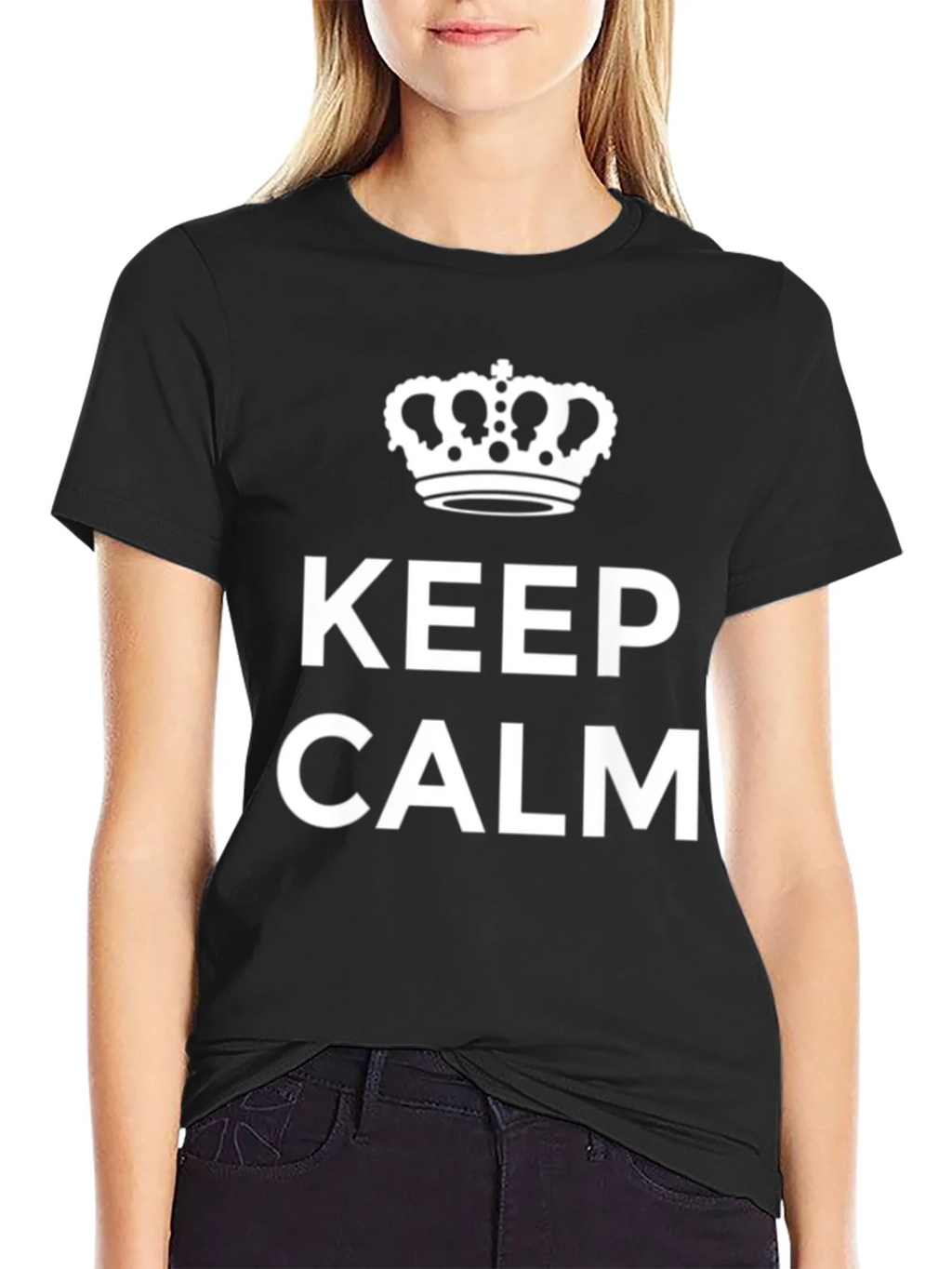 Keep Calm Crown Black Graphic Tee product image 2