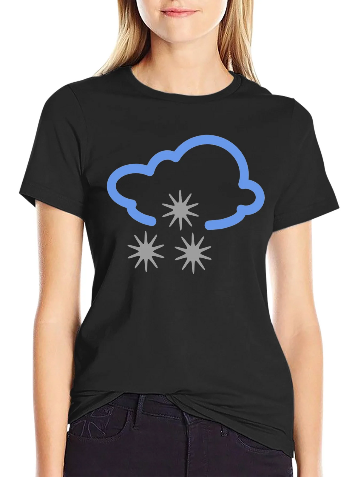 Snowy Cloud Graphic Tee - Black product image 2