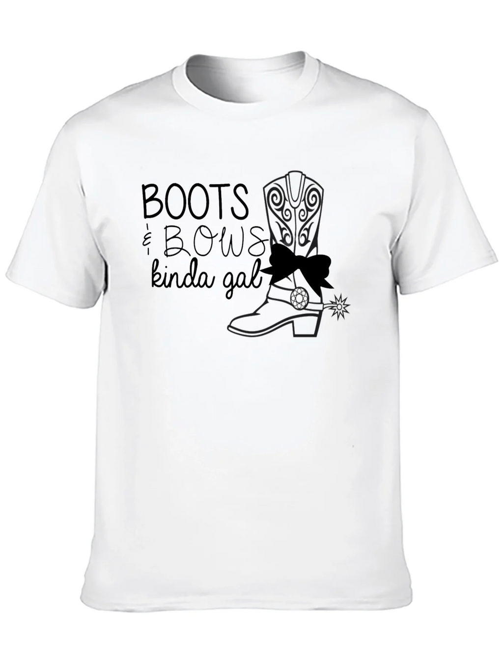 Boots & Bows Kinda Gal Black T-Shirt product image 9