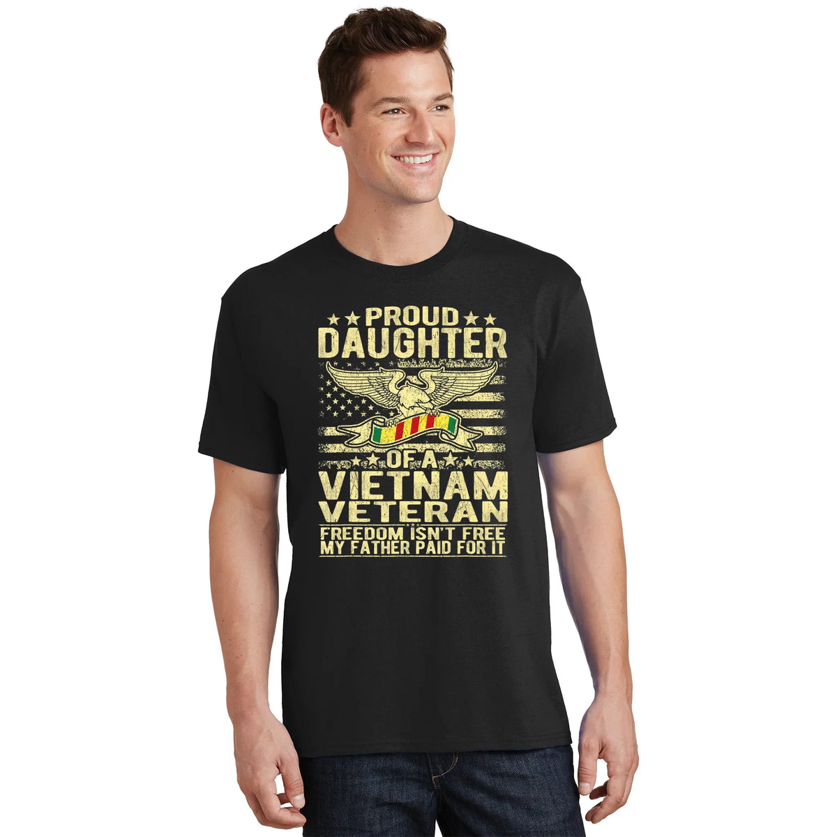 Proud Daughter Of Vietnam Veteran Us Flag Military Family product image 1