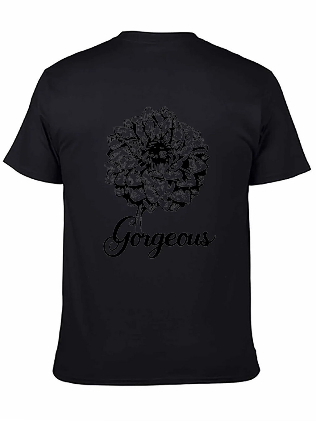 Gorgeous Flower Graphic Print Black T-Shirt product image 4