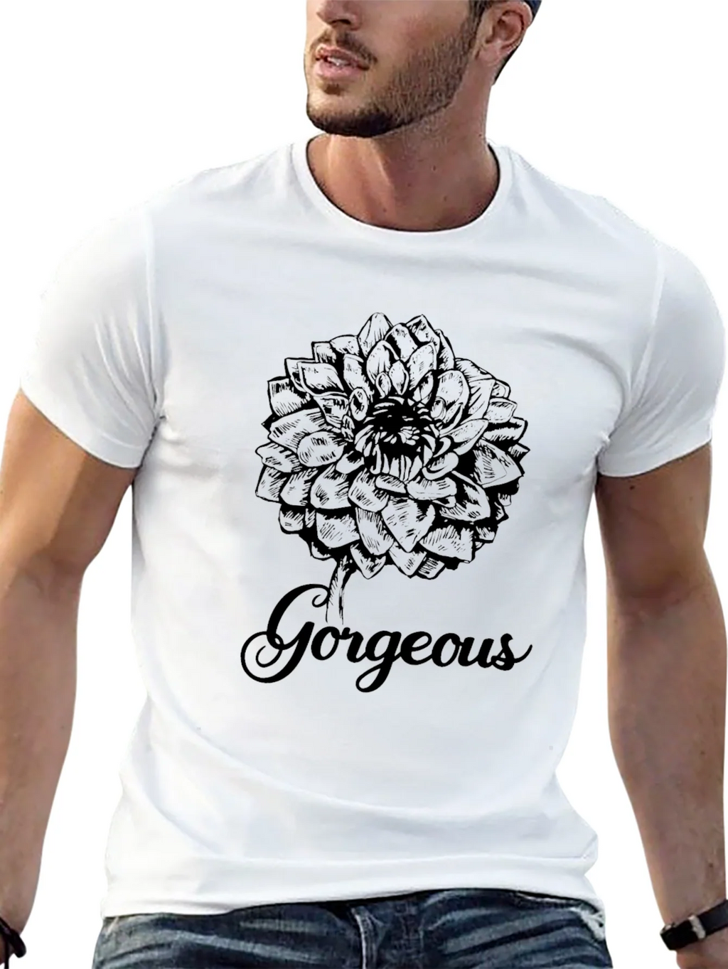 Gorgeous Flower Graphic Print Black T-Shirt product image 12