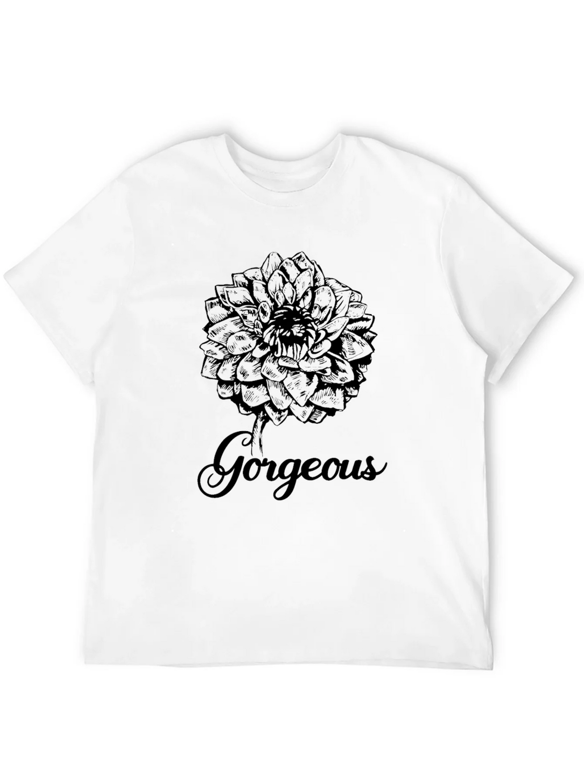 Gorgeous Flower Graphic Print Black T-Shirt product image 11