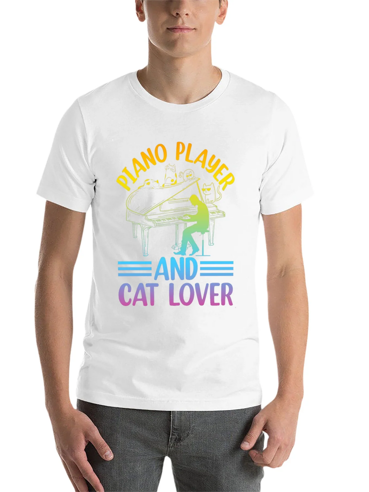 Piano Player Cat Lover T-Shirt - Music & Feline Fun product image 10