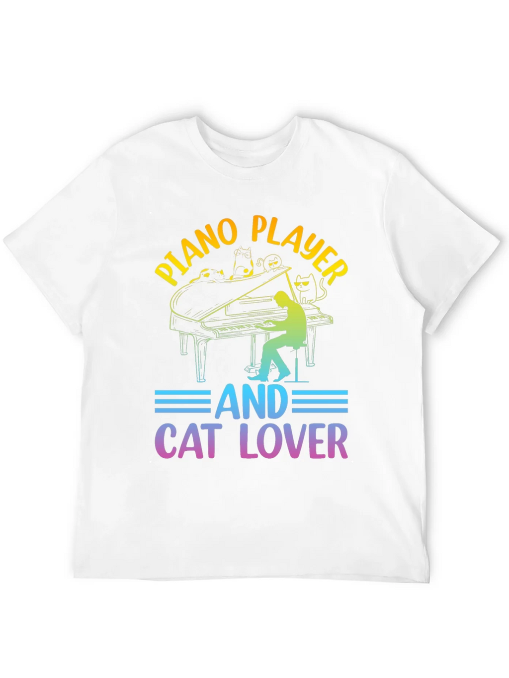 Piano Player Cat Lover T-Shirt - Music & Feline Fun product image 11