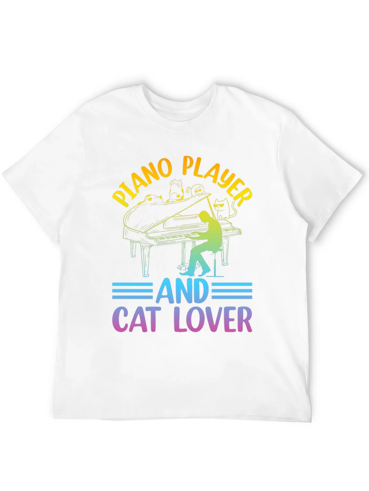 Piano Player Cat Lover T-Shirt - Music & Feline Fun product image 11