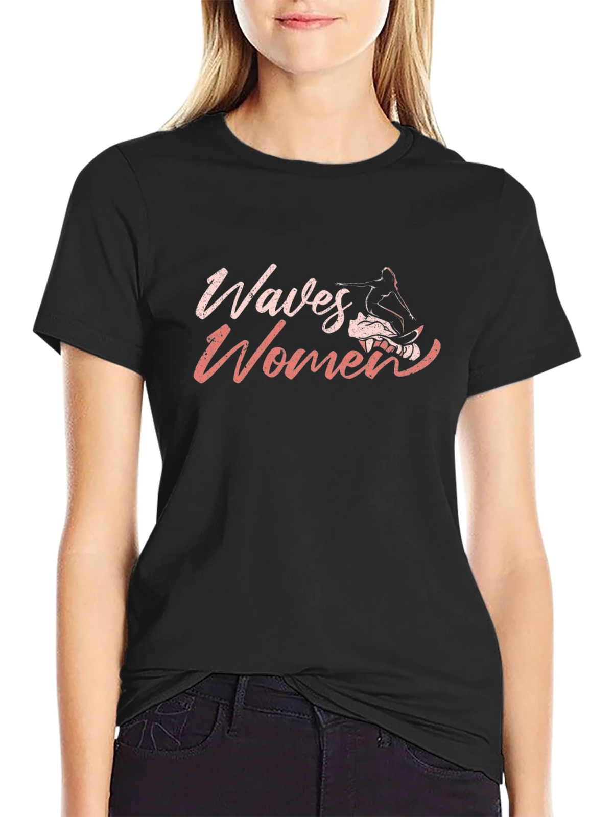 Waves Womens Graphic Tee - Black product image 2