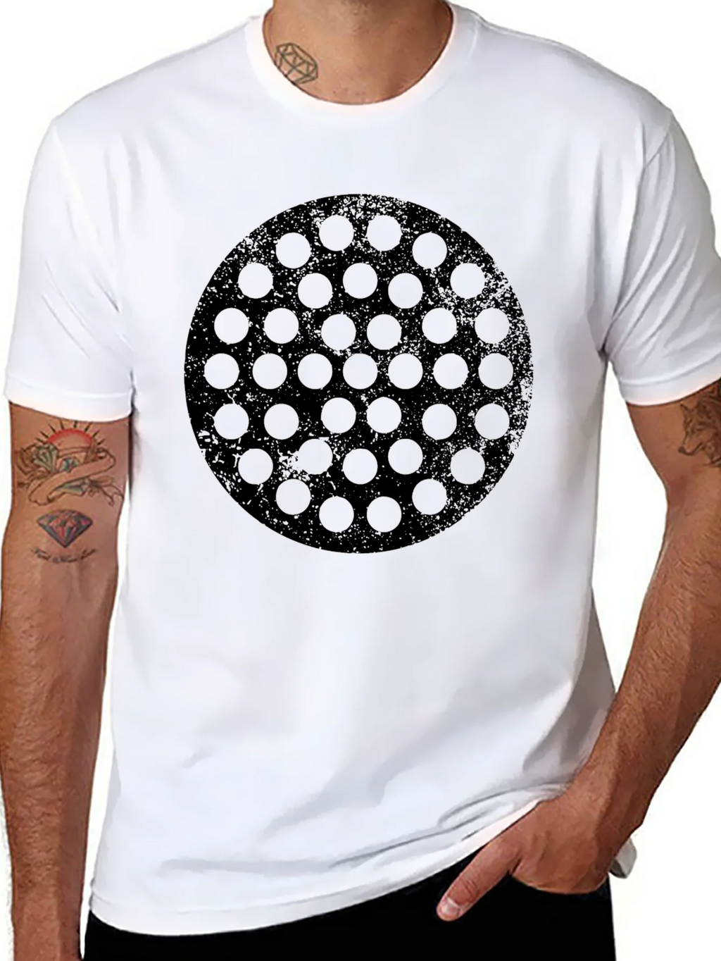 Abstract Geometric Pattern T-Shirt - Mens Black Tee product image 7
