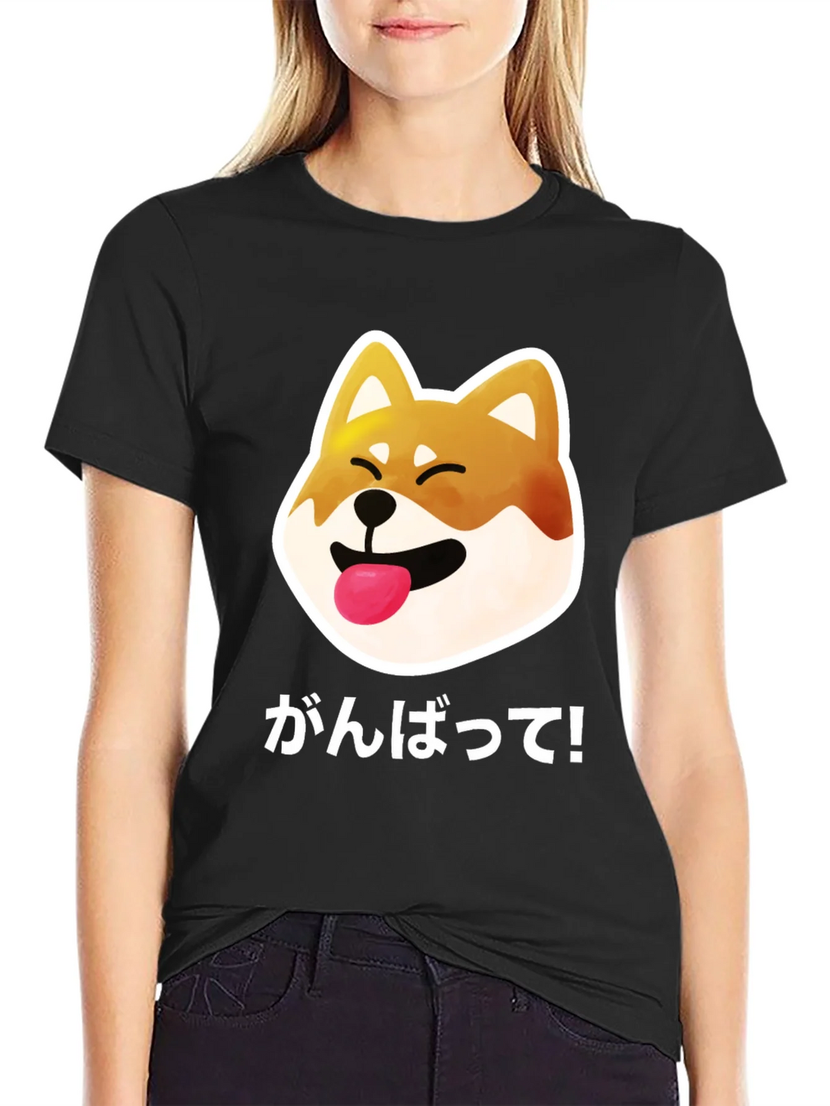 Shiba Inu Ganbatte! Graphic T-Shirt product image 2
