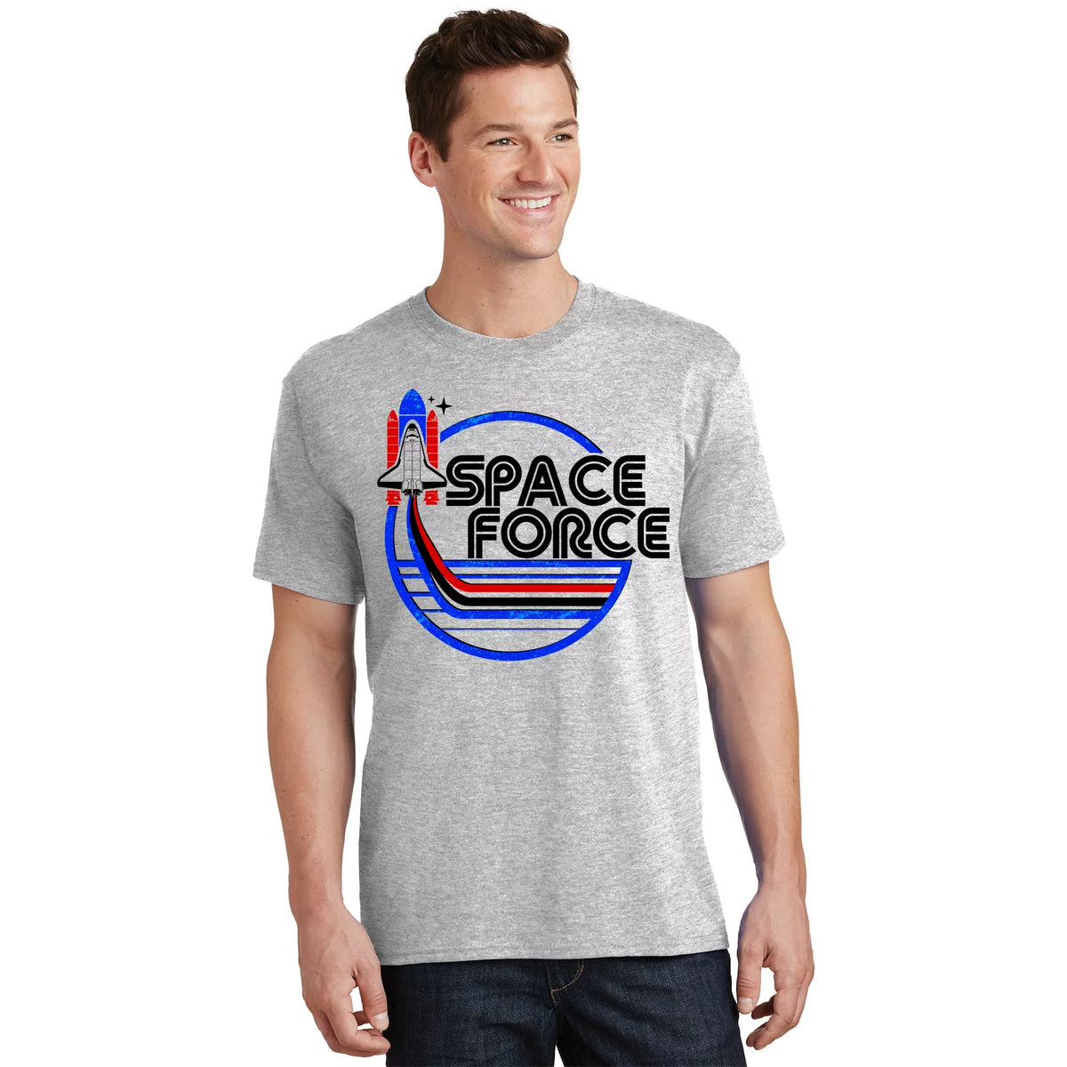 Retro USA American Space Force Emblem T-Shirt product image 1